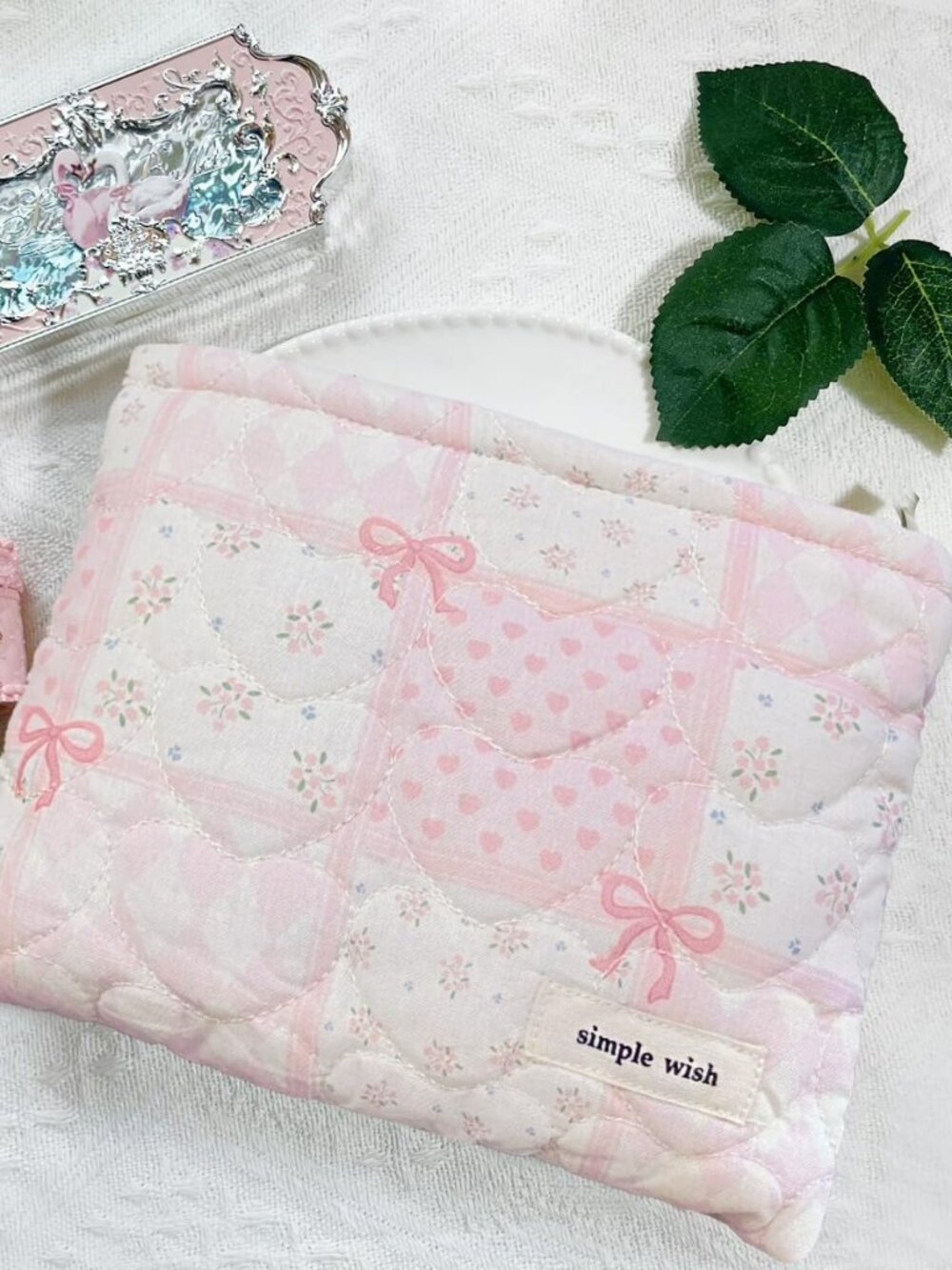 NEW Fashion Floral Makeup‎ Bags Quilted Style Aesthetic Cute Cosmetic Makeup Bag